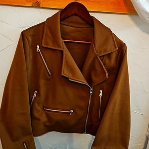 Waist length brown jacket